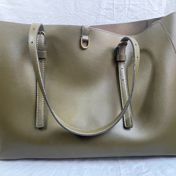 Fossil Kier Cactus Leather Tote Green *Small Scratch* - Picture 5 of 9